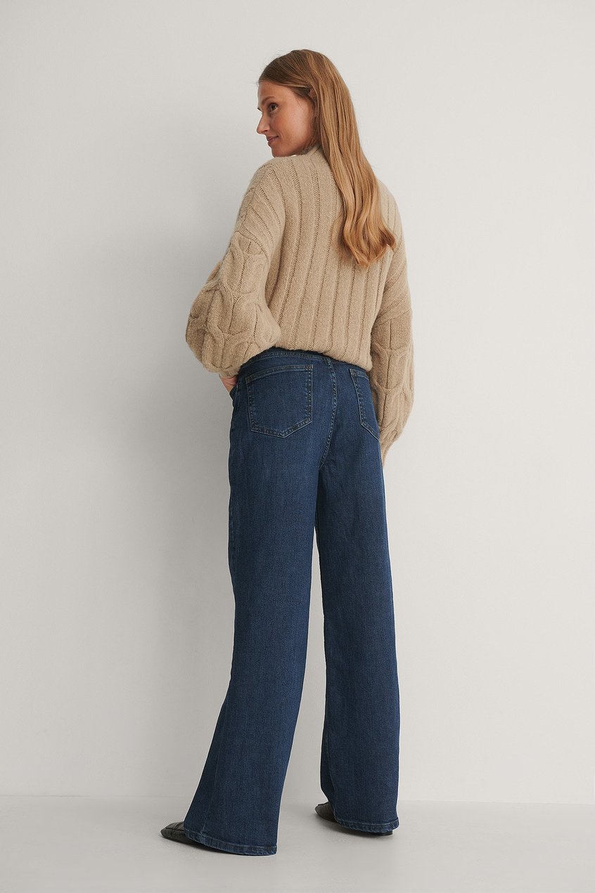Jeans Jeans mit weitem Bein | Hohe Taille Weites Bein Jeans - NV56319