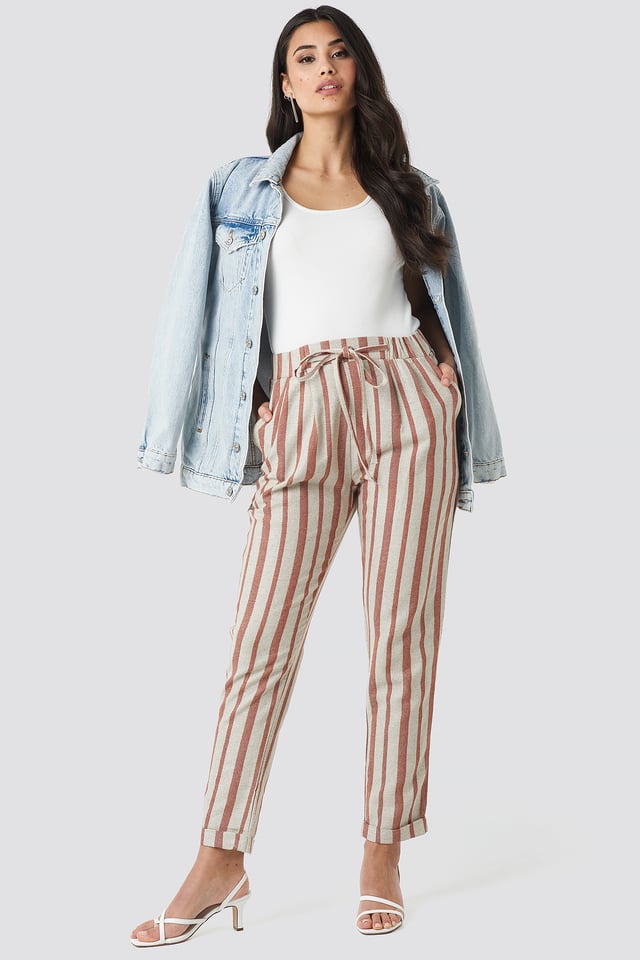 Milla Striped Pants Red