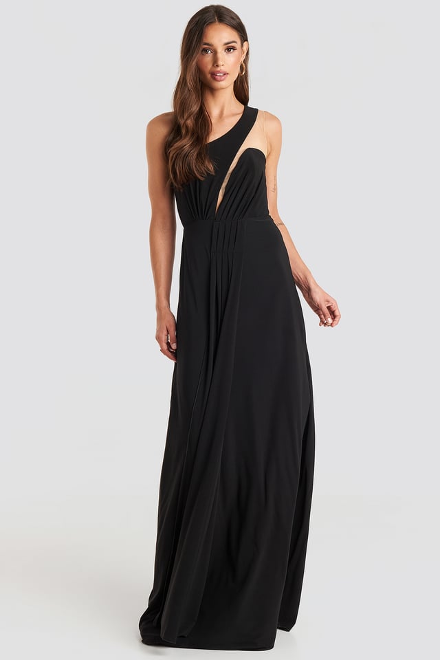 One Shoulder Evening Dress Black