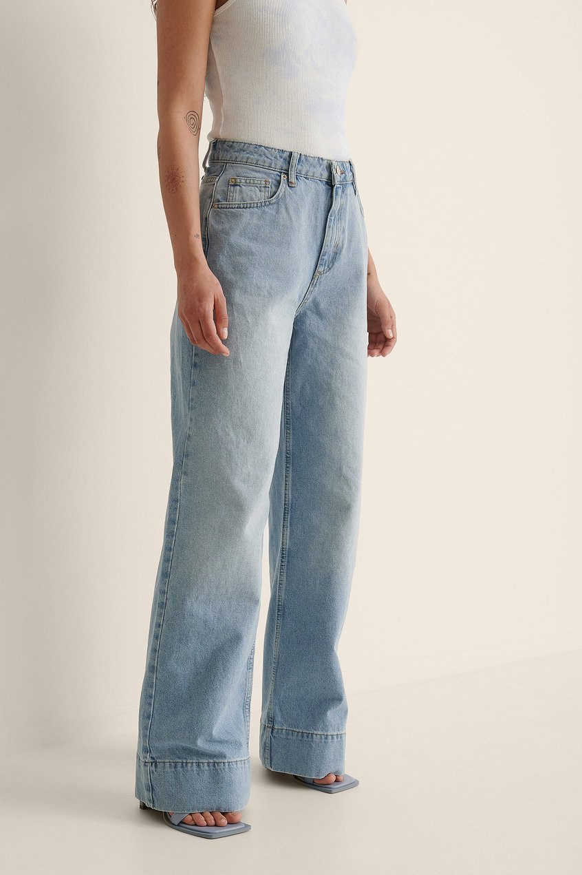 Jean Jeans larges | Biologique Jean Taille Haute - IM51222