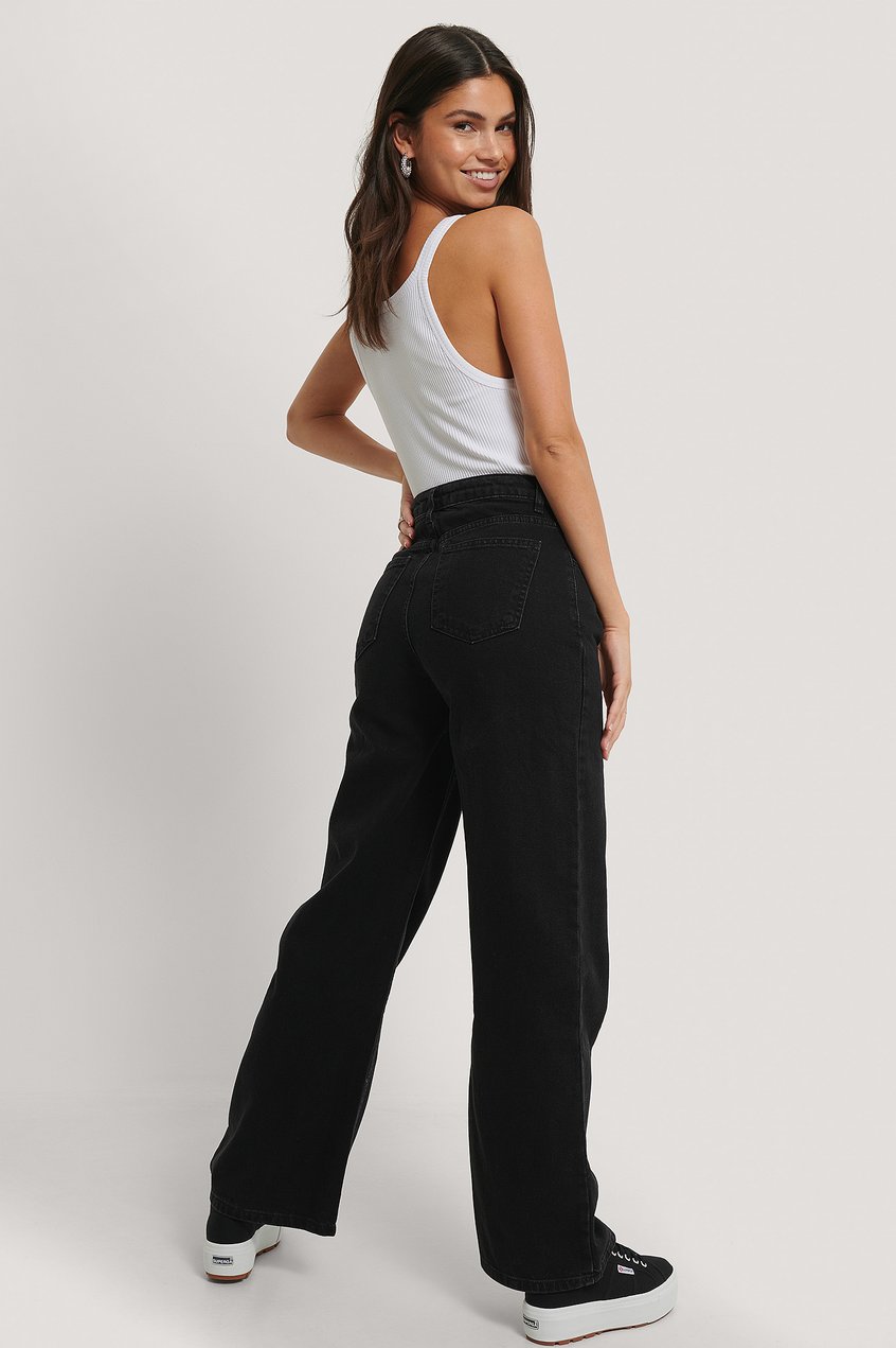 Jean Jeans larges | Pantalon Jambe Large Et Taille Haute - EA53872