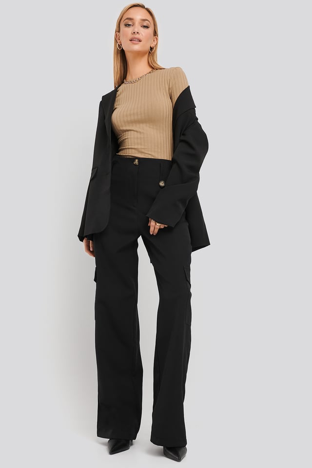 Pocket Detailed Trousers Black
