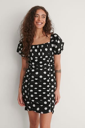 Black Polka Dot Mini Dress