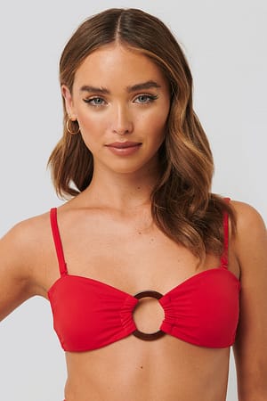 Red Ring Detail Bikini Top