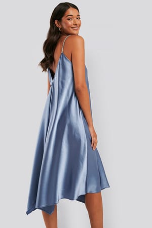 Blue Sukienka midi na ramiączkach