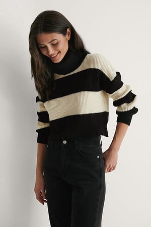 Black Stripe Knit Sweater