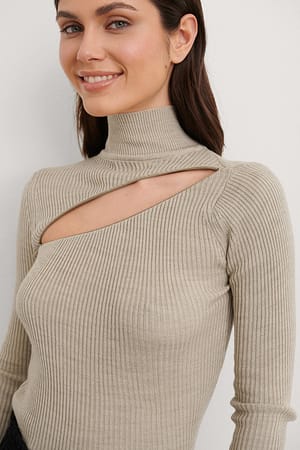Stone Zip Detail Sweater