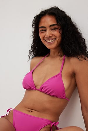 Strong Pink Triangle Bikini Top