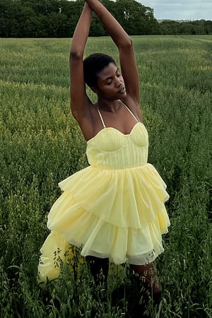 Yellow Tulle Maxi Dress