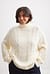 Turtle Neck Knitted Cable Sweater
