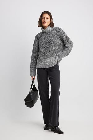 Turtleneck Knitted Sweater Outfit.