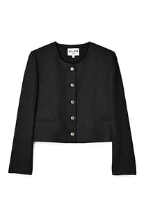 Kent DB Jacket - Black White Tweed