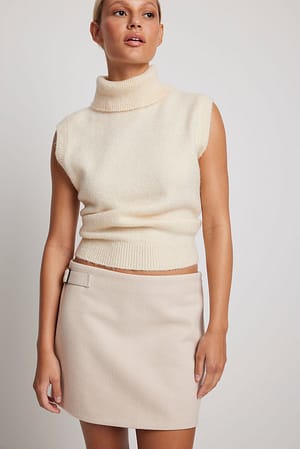 Off White Tweed Mini Skirt
