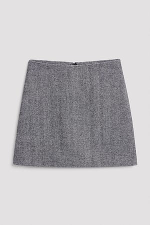 Black/White Stripe Tweed Skirt
