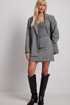 Tweed Skirt Grey | NA-KD
