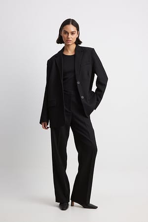 Black Pantaloni eleganti in twill