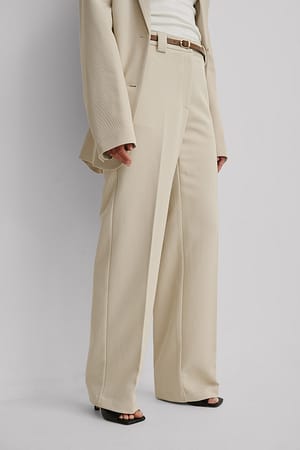 Twill Suit Pants Beige | NA-KD