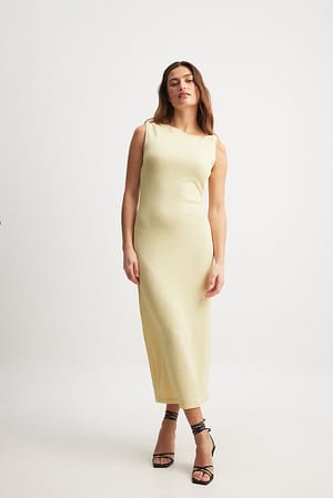 Offwhite Twist Detail Midi Dress