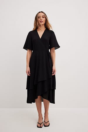 Black Sukienka midi z szyfonem