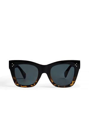 Black Zweifarbig getönte Cateye-Sonnenbrille