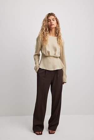 Blouse Donna Trendyol - Collo Kajak, Drapata, In Poliestere Ed Elastan - Foto 11