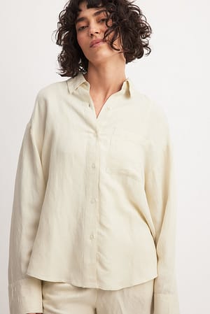 Cream Skjorta i viskosblandning med en ficka