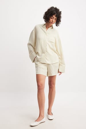 Cream Shorts largos de cintura média em mistura de viscose