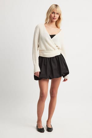 Black Volume Mini Skirt