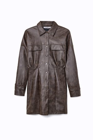 NWT Karlie Brown Faux Leather Dress main image 1