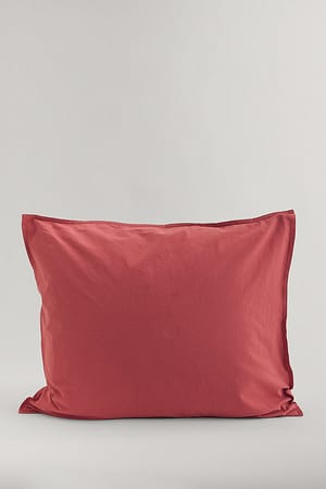 Pink Taie d’oreiller rectangulaire en coton lavé