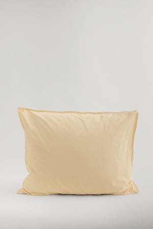 Light Yellow Ekologiczna poszewka na poduszkę ze spranej bawełny