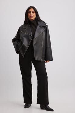 Washed Out Pu Biker Jacket Outfit