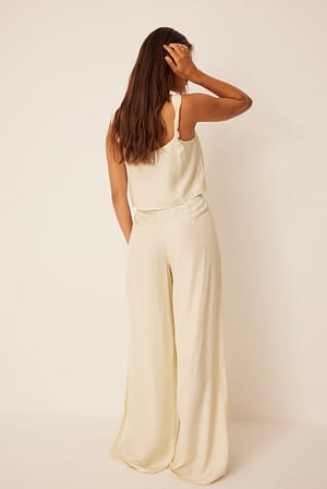 Off White Wide Flowy Trousers