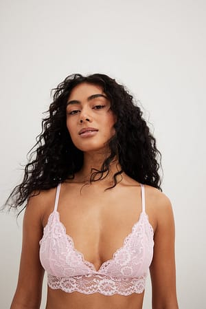 Pink Wide Lace Triangle Top