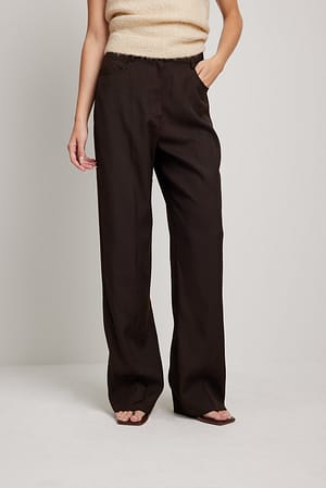 Brown Recycled Wide Leg Trousers
