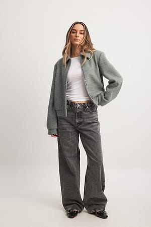 Grey Jeans met wijde pijpen en lage taille