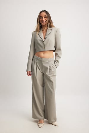 Grey Stone Szerokie spodnie od żakietu z niskim stanem