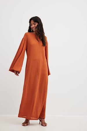 Rust Wide Sleeve Maxi Dress