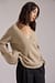 Wide Sleeve V-neck Knitted Sweater