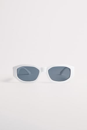 White Wide Squared Sunglasses