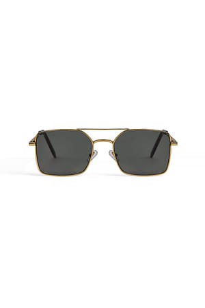Black/Gold Gerecyclede zonnebril met wijd draadmontuur