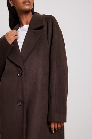 Reorganisere kobling pint Oversize frakke Brun | NA-KD
