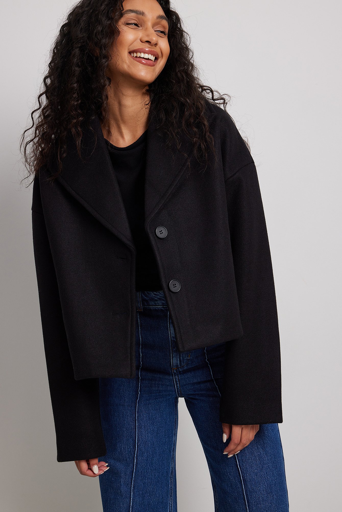 Wool Blend Short Coat Black | NA-KD