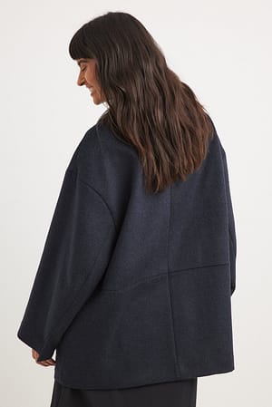 Wool Blend Short Coat Blue | NA-KD