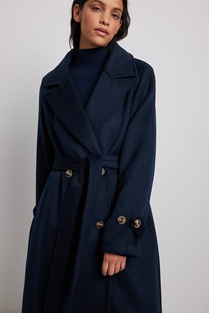 Wool Blend Coat Blue | NA-KD