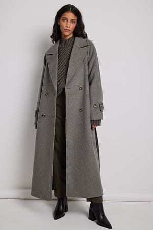 Wool Blend Coat Grey | NA-KD