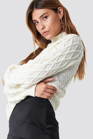 White Emily Cable Knit