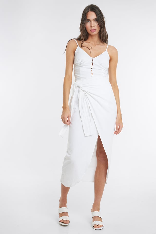 Paula Linen Look Skirt White