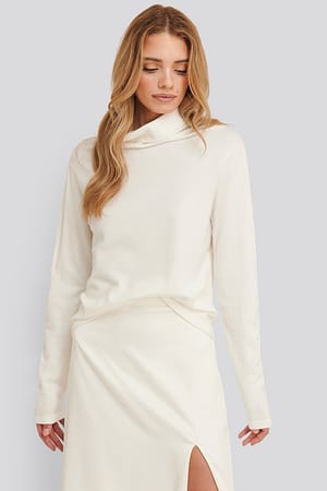 White XLE the Label Shawna Polo Knitted Sweater
