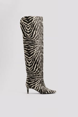 Black Zebra Overknee laarzen
